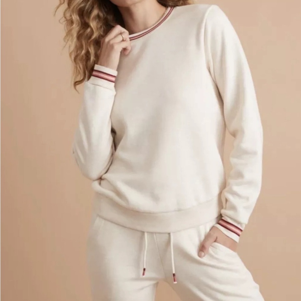 Marine Layer Crewneck Sweatshirt, oatmeal color, size XS comfy casual minimalist
